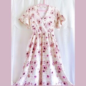 Soft Floral Midi Dress